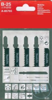 Пилки для лобзика "В-25".(74 мм, твердый пластик, сталь 3-6 мм, ДСП) 5 шт